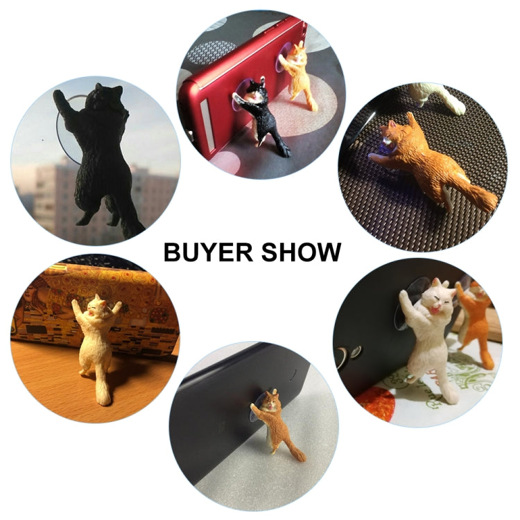 60 PCS Sucker Design Cute Cat Smartphone Holder, White, Gray, Orange, Brown orange, Black, White 02
