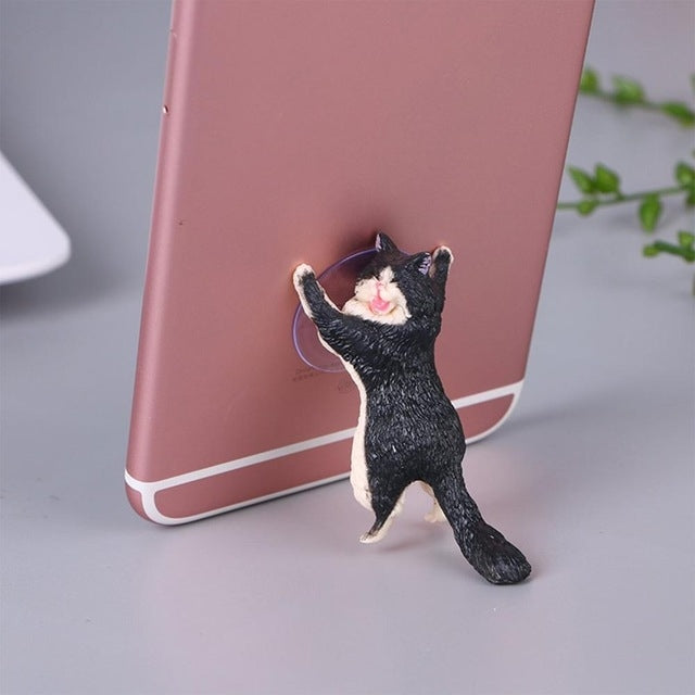 60 PCS Sucker Design Cute Cat Smartphone Holder, White, Gray, Orange, Brown orange, Black, White 02