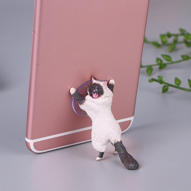 60 PCS Sucker Design Cute Cat Smartphone Holder, White, Gray, Orange, Brown orange, Black, White 02