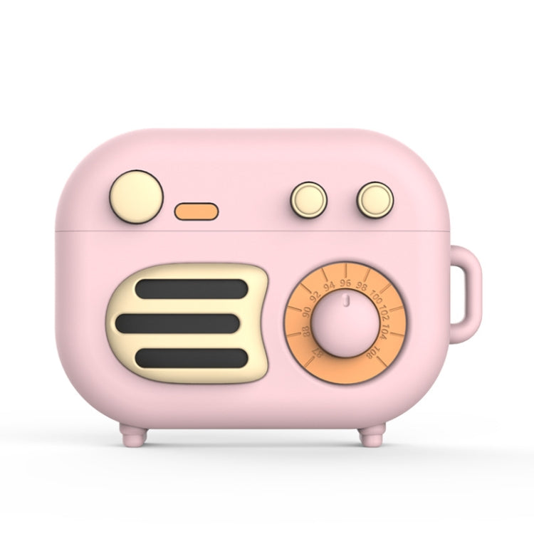 2 PCS Retro Radio Shape Protective Cover Silicone Case for AirPods Pro, Green, Blue Gray, Matcha Green, Pink, Green+Finger Ring