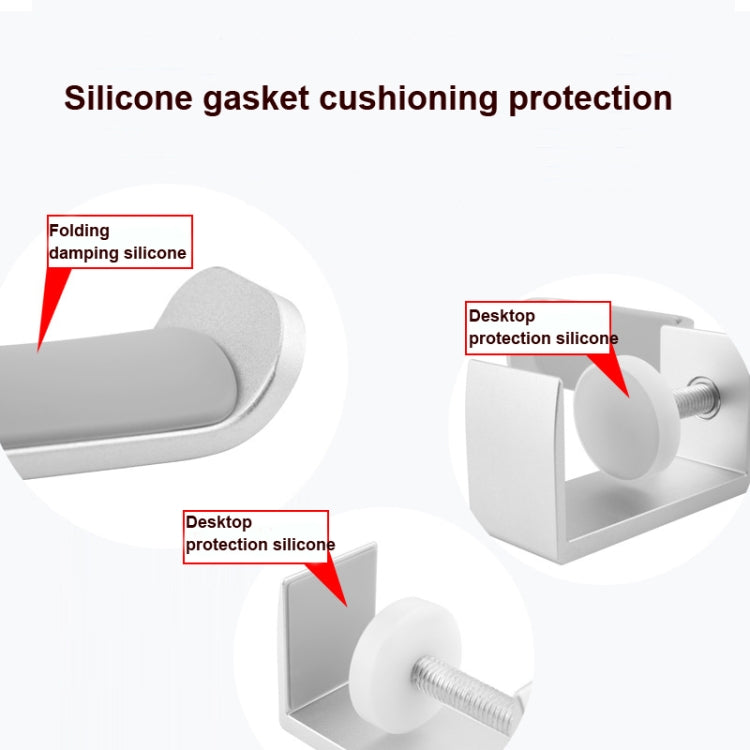 Universal Metal Headphone Double Bracket Headphone Hanger Desktop Lock Clip Headphone Display Shelf, Black, Silver