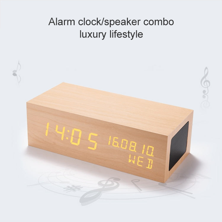 Wooden Clock Bluetooth Speaker, Bluetooth Audio Quality, Charging Humidity Speaker Black Wood, Charging Humidity Speaker Log