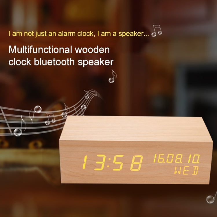 Wooden Clock Bluetooth Speaker, Bluetooth Audio Quality, Charging Humidity Speaker Black Wood, Charging Humidity Speaker Log