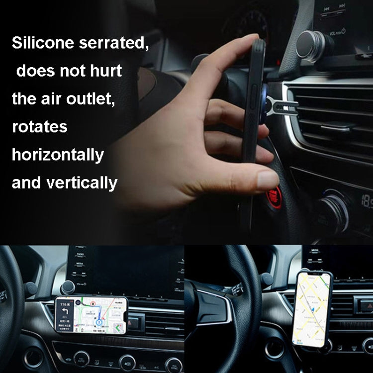 3 PCS Creative Car Phone Holder Car Multi-Function Air Outlet Navigation Ring Bracket, Black, Red, Blue, Golden, Silver