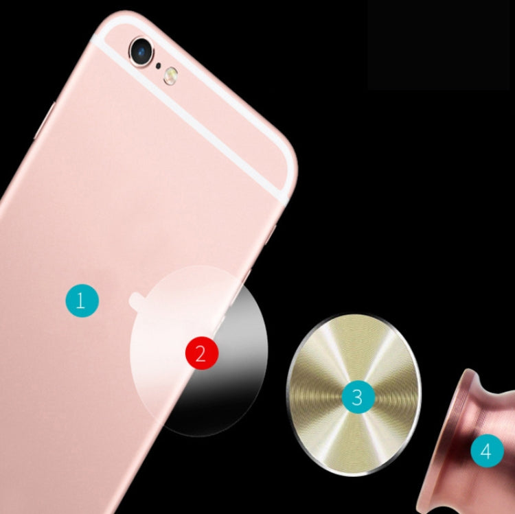 10 PCS CD Texture Aluminum Alloy Magnetic Sheet Magnetic Patch Set For Car Phone Holder, With Alcohol Cotton Sheet And Protective Film, Black, Silver, Tyrant Gold, Rose Gold