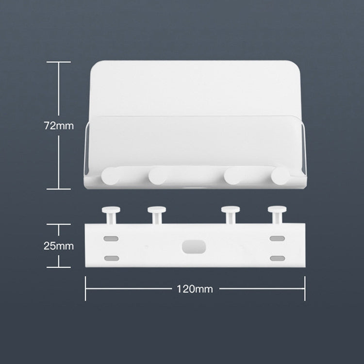 Free Punching Wall Phone Holder Wall-Mounted Charging Base Bracket, (White)