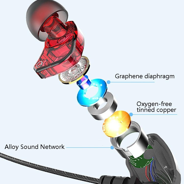 In-Ear Earphone Bass Mobile Phone Game Sports Wired Headset, Black, Silver