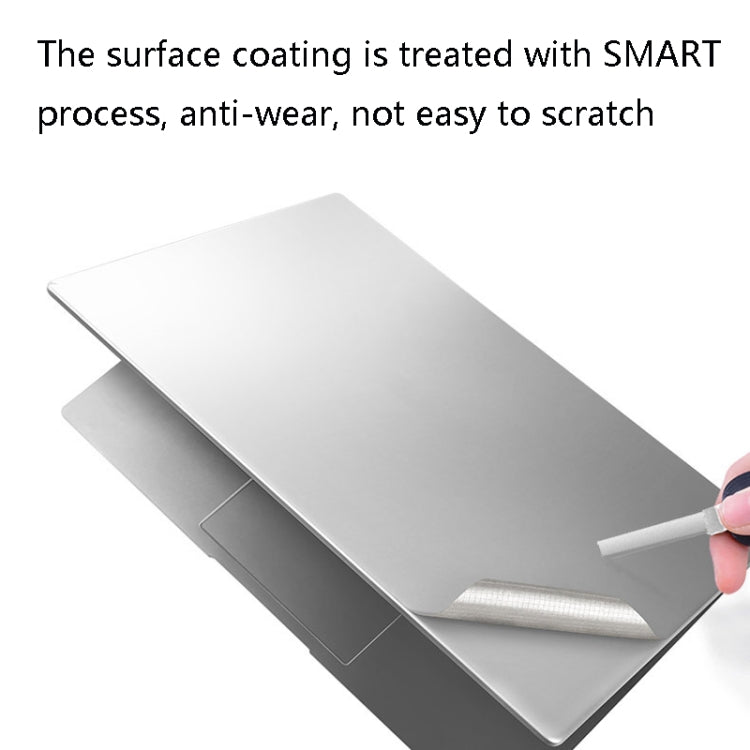 4 In 1 0.2mm Metal Texture Upper Cover Film + Bottom Cover Film + Full-Support Film + Touchpad Film Laptop Body Protective Film Sticker Set