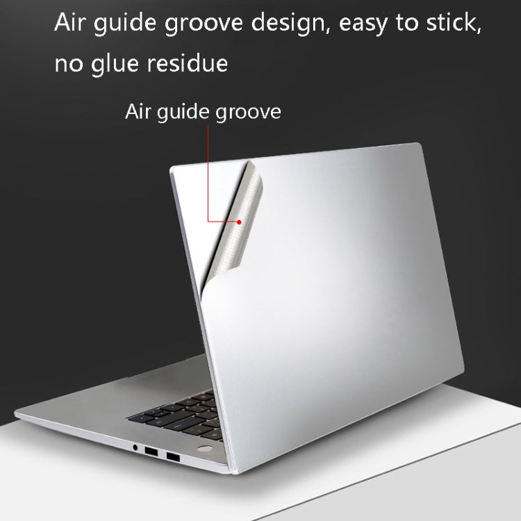 4 In 1 0.2mm Metal Texture Upper Cover Film + Bottom Cover Film + Full-Support Film + Touchpad Film Laptop Body Protective Film Sticker Set