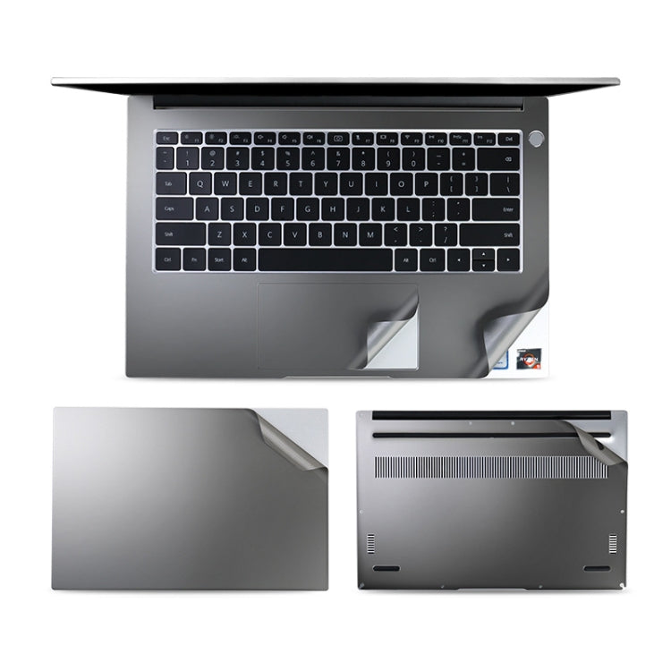 4 In 1 0.2mm Metal Texture Upper Cover Film + Bottom Cover Film + Full-Support Film + Touchpad Film Laptop Body Protective Film Sticker Set