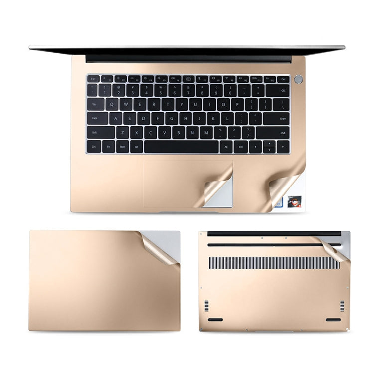 4 In 1 0.2mm Metal Texture Upper Cover Film + Bottom Cover Film + Full-Support Film + Touchpad Film Laptop Body Protective Film Sticker Set