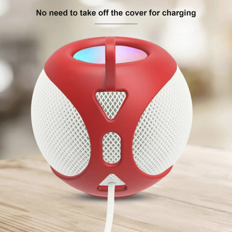 Speaker Protective Cover Home Audio Soft Silicone Protective Case For Apple HomePod Mini, Black, Red, Dark Green, Dark Blue