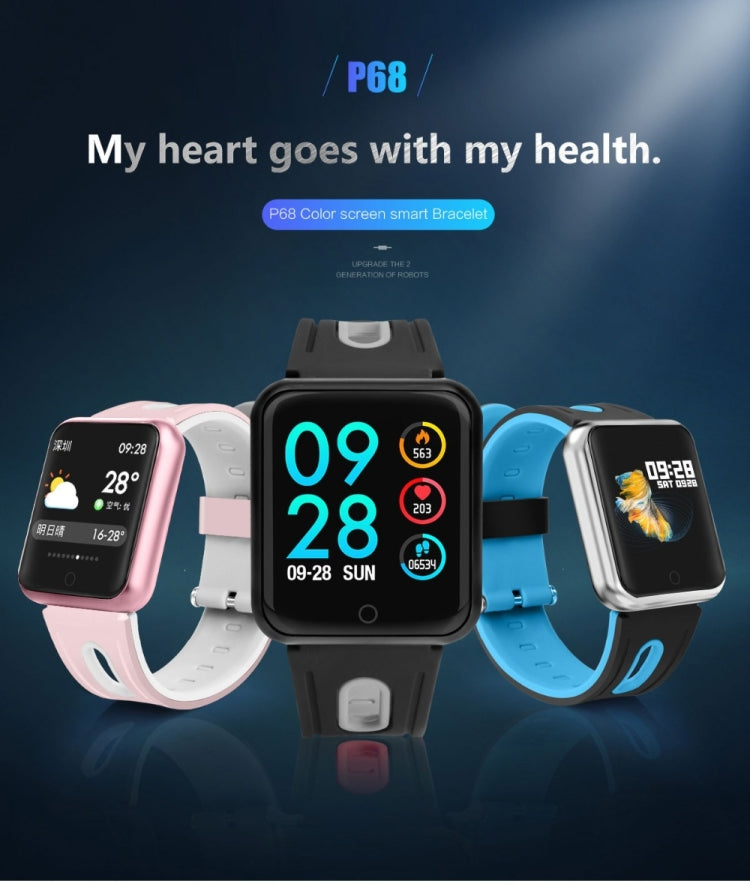 P68 Smart Watches Heart Rate Monitor Blood Pressure Activity Tracker for Xiaomi Band 3 Huawei Color Band 2, TBD056989501A, TBD056989501B, TBD056989501C, TBD056989501D, TBD056989501E, TBD056989501F, TBD056989501G
