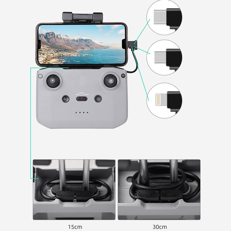 Sunnylife TY-X9304 Suitable For DJI Mavic Air 2S / DJI FPV Flight Glasses V2 / Mavic Mini2 / Osmo Pocket 2 Mobile Phone Tablet Cable, 15cm Type-C to 8 Pin Cable, 15cm Type-C to Micro USB  Cable, 15cm Type-C to Type-C Cable, 30cm Type-C to 8 Pin Cable��...
