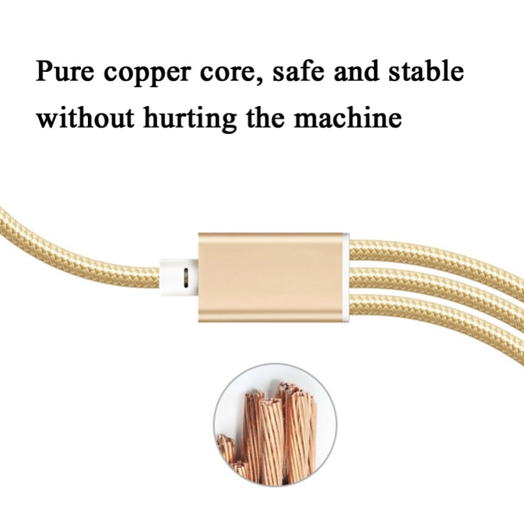 Lot de 5 câbles de données tressés USB vers USB-C / Type-C + 8 broches + Micro USB 2 A 3 en 1, USB vers USB-C / Type-C + 8 broches + Micro USB