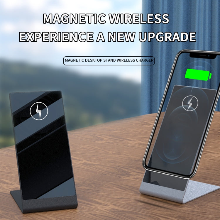 Y13 15W Magnetic Wireless Mobile Phone Holder Charger for iPhone, Black, Silver