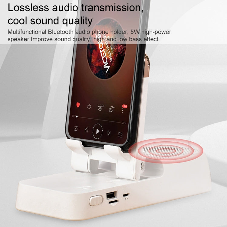 Multifunctional Desktop Stand For Mobile Phone And Tablet With Bluetooth Speaker
