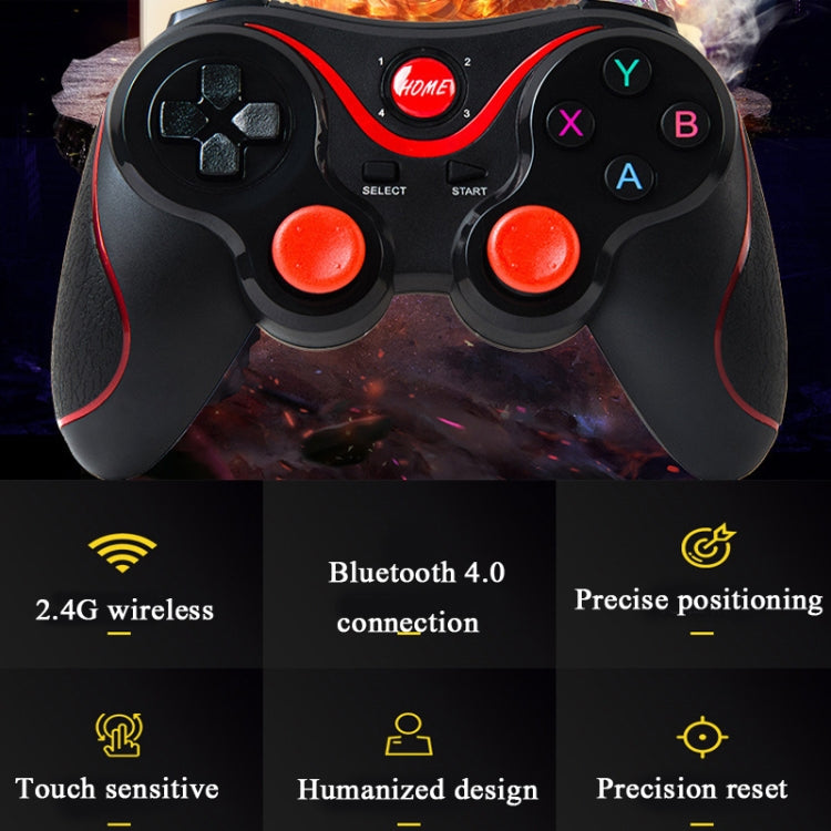 Manette de jeu sans fil Bluetooth S6 avec support et récepteur pour Android/iOS/PC, S6 avec support et récepteur