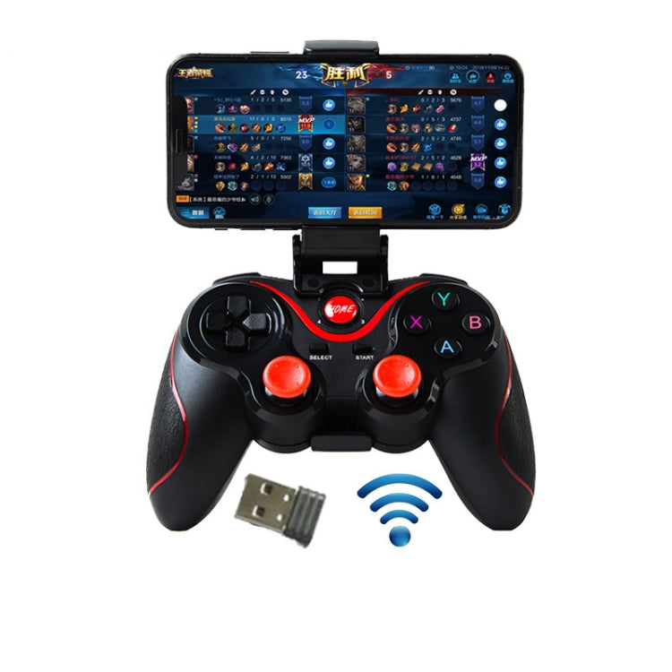 Manette de jeu sans fil Bluetooth S6 avec support et récepteur pour Android/iOS/PC, S6 avec support et récepteur