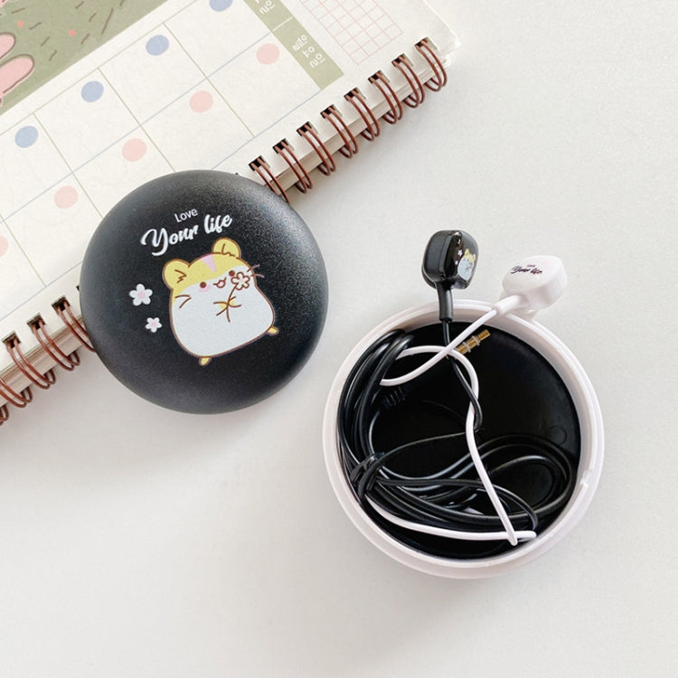 2 Pairs Heavy Bass Wired Headset Mobile Phone Universal Headset with Storage Box & Microphone, Pink Rat + Storage Box, Black Rat + Storage Box, Blue Rat + Storage Box, White Rat + Storage Box