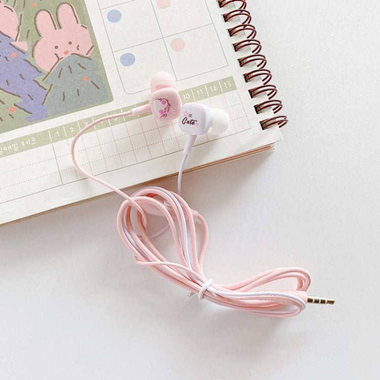 2 Pairs Heavy Bass Wired Headset Mobile Phone Universal Headset with Storage Box & Microphone, Pink Rat + Storage Box, Black Rat + Storage Box, Blue Rat + Storage Box, White Rat + Storage Box