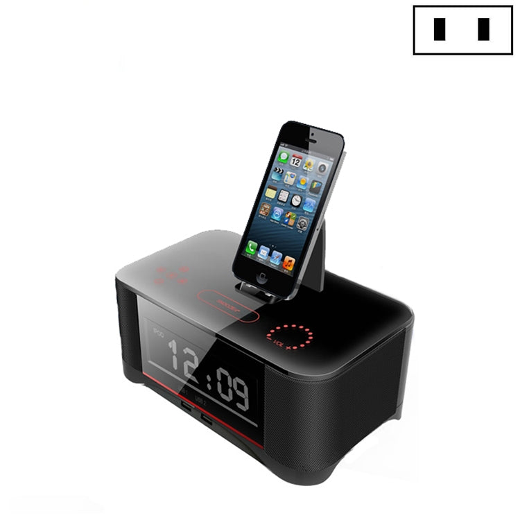 Station de charge audio NFC Bluetooth A8, réveil, prises US, UE et Royaume-Uni
