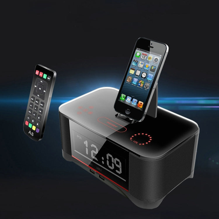 Station de charge audio NFC Bluetooth A8, réveil, prises US, UE et Royaume-Uni