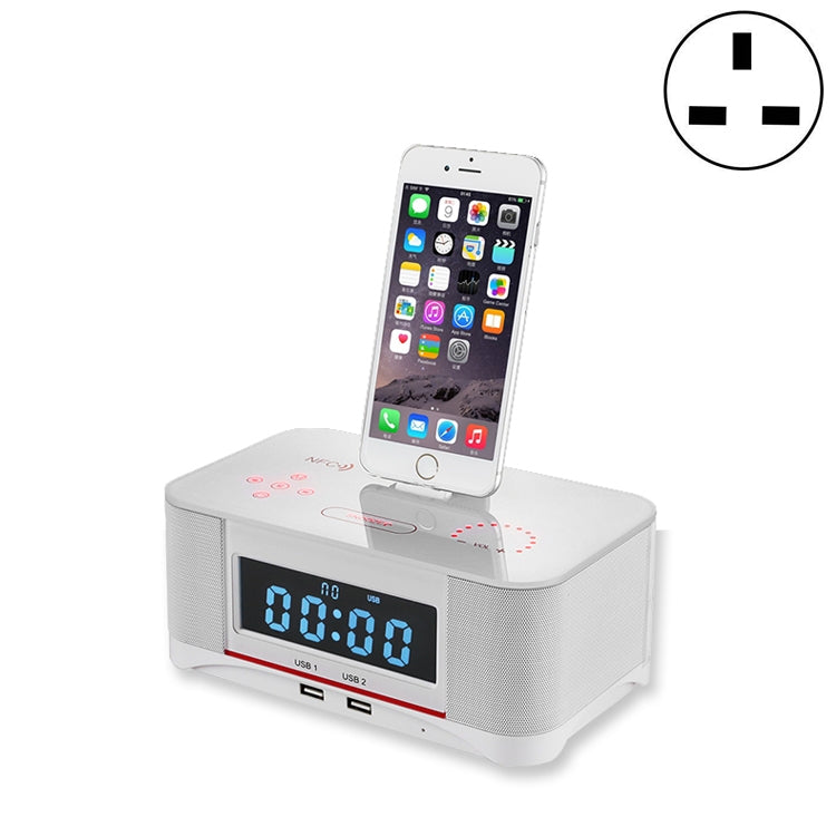 Station de charge audio NFC Bluetooth A8, réveil, prises US, UE et Royaume-Uni