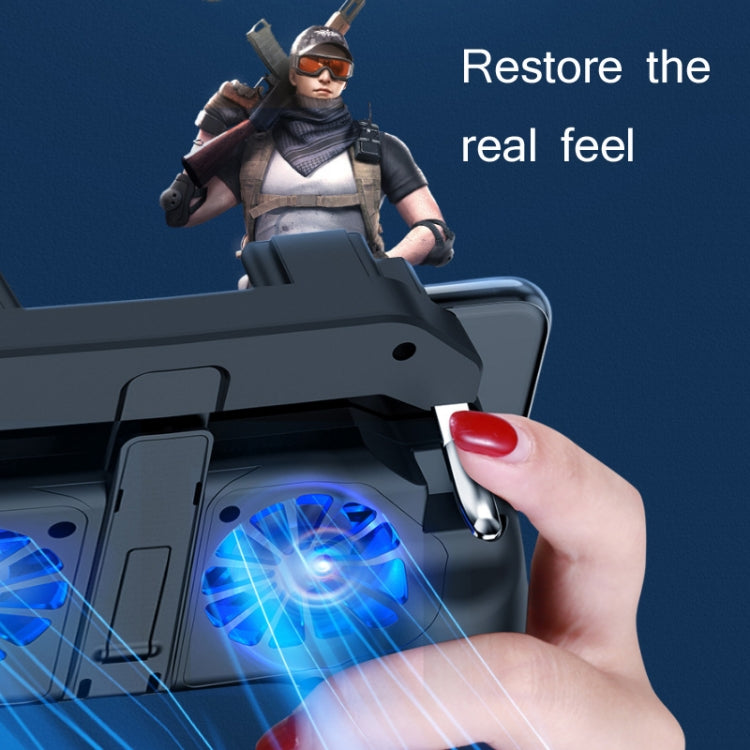 H10 4 in 1 Dual Fan Cooling Gamepad Game  Auxiliary Button Grip with Stand & Power Bank Function