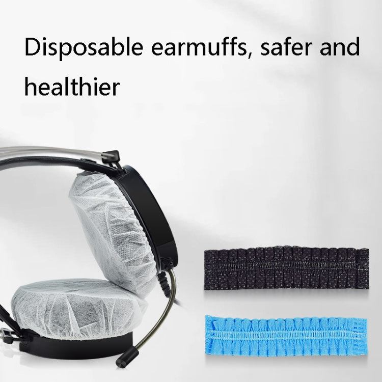 50 Pairs Earphone Disposable Dust Cover Game Headset Non-Woven Protective Cover, 50 Pairs of Independent (Black), 50 Pairs of Independent (Blue)