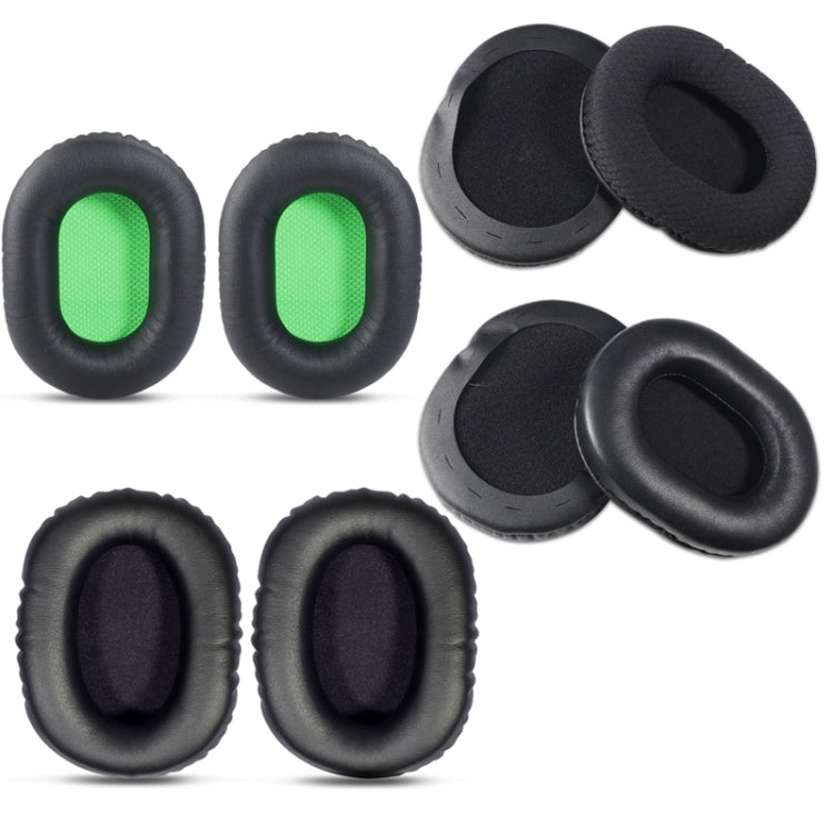 2 PCS Headset Sponge Cover For Razer V2, Black Skin Green Net, Black Skin Black Net, Black Mesh, Black Lambskin