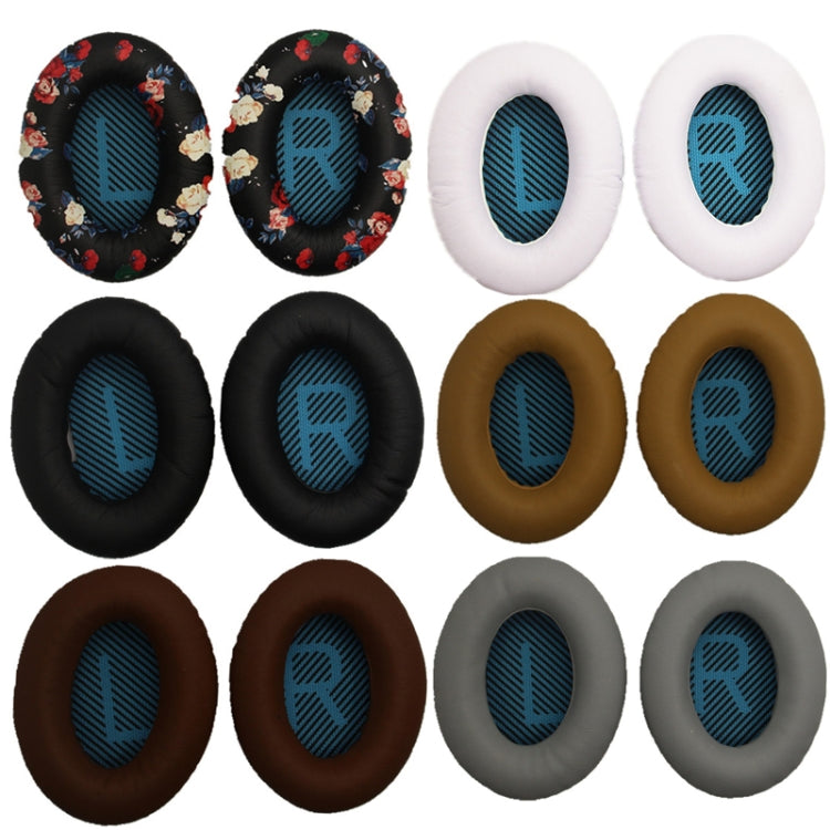2 PCS Headset Sponge Cover For BOSE QC15 / QC3 / QC2 / QC25 / AE2 / AE2i, Print Color + Blue LR, White + Blue LR, Print Color + Black, Black + Black, White + Black, Print Color + Gray, Khaki  + Gray, Coffee  + Gray, White  + Gray, Gray  + Gray���������...