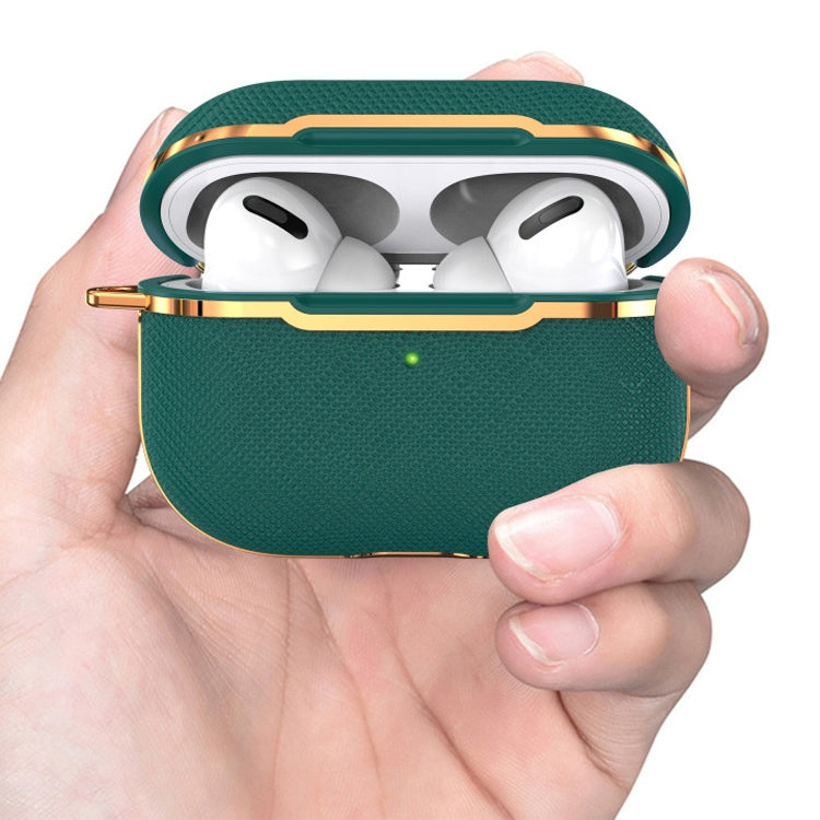 Plated Fabric Bluetooth Earphone Protective Cover + PC Protective Cover Case, For AirPods Pro