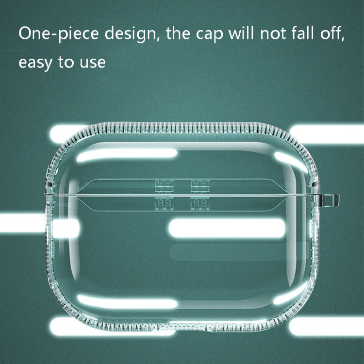 2 PCS Earphone Protective Cover TPU Airbag Transparent Protective Shell For AirPods Pro, Transparent Pink, Transparent Black, Transparent Green, Transparent