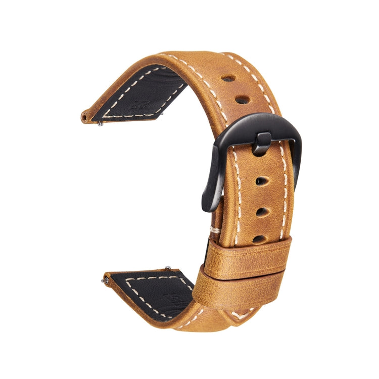 Smart Quick Release Watch Strap Crazy Horse Leather Retro Strap For Samsung Huawei,Size:, 20mm  (Dark Brown Black Buckle), 20mm (Deep Brown Silver Buckle), 20mm (Light Brown Black Buckle), 20mm (Light Brown Silver Buckle), 20mm (Black And Black Buckle)...