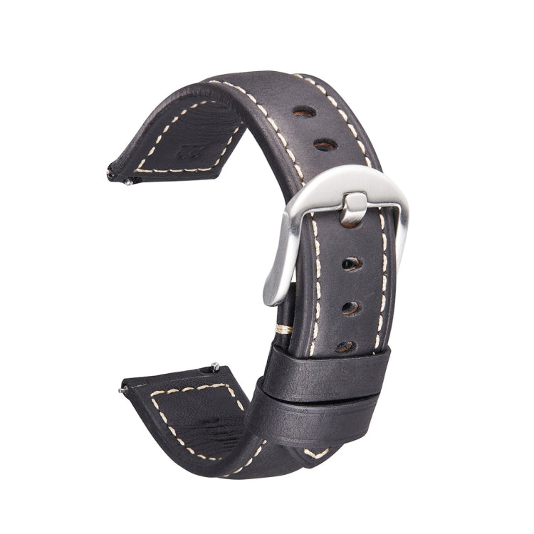 Smart Quick Release Watch Strap Crazy Horse Leather Retro Strap For Samsung Huawei,Size:, 20mm  (Dark Brown Black Buckle), 20mm (Deep Brown Silver Buckle), 20mm (Light Brown Black Buckle), 20mm (Light Brown Silver Buckle), 20mm (Black And Black Buckle)...