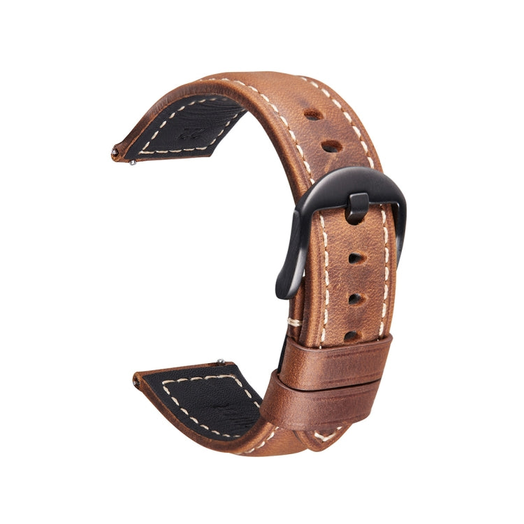Smart Quick Release Watch Strap Crazy Horse Leather Retro Strap For Samsung Huawei,Size:, 20mm  (Dark Brown Black Buckle), 20mm (Deep Brown Silver Buckle), 20mm (Light Brown Black Buckle), 20mm (Light Brown Silver Buckle), 20mm (Black And Black Buckle)...