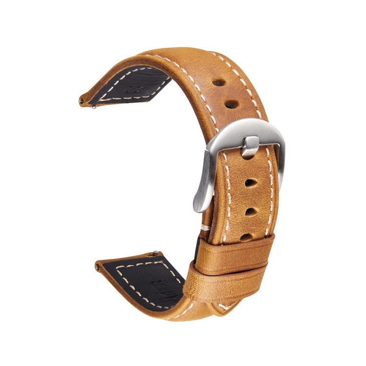 Smart Quick Release Watch Strap Crazy Horse Leather Retro Strap For Samsung Huawei,Size:, 20mm  (Dark Brown Black Buckle), 20mm (Deep Brown Silver Buckle), 20mm (Light Brown Black Buckle), 20mm (Light Brown Silver Buckle), 20mm (Black And Black Buckle)...
