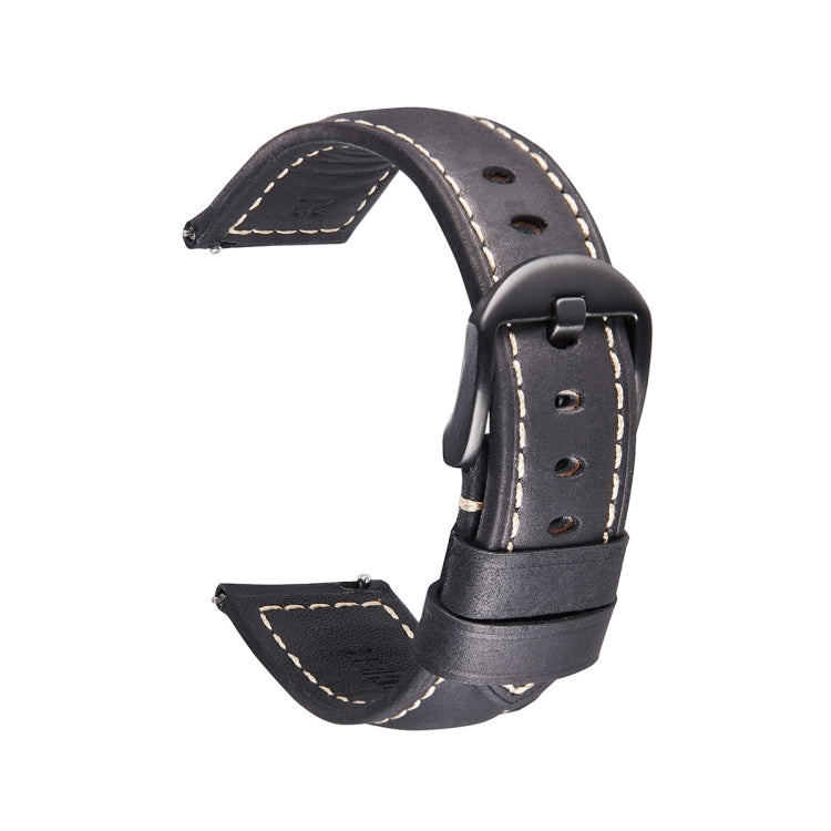 Smart Quick Release Watch Strap Crazy Horse Leather Retro Strap For Samsung Huawei,Size:, 20mm  (Dark Brown Black Buckle), 20mm (Deep Brown Silver Buckle), 20mm (Light Brown Black Buckle), 20mm (Light Brown Silver Buckle), 20mm (Black And Black Buckle)...
