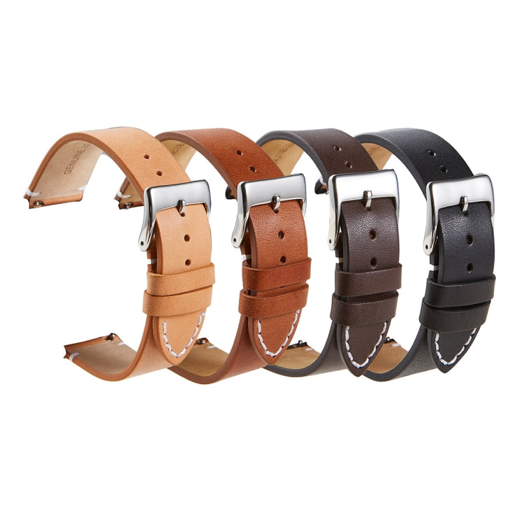 First Layer Retro Cowhide Frosted Bottom Leather Quick Release Ultra-Thin Universal Watch Strap, Size：, 16mm, 18mm, 20mm, 22mm, 24mm