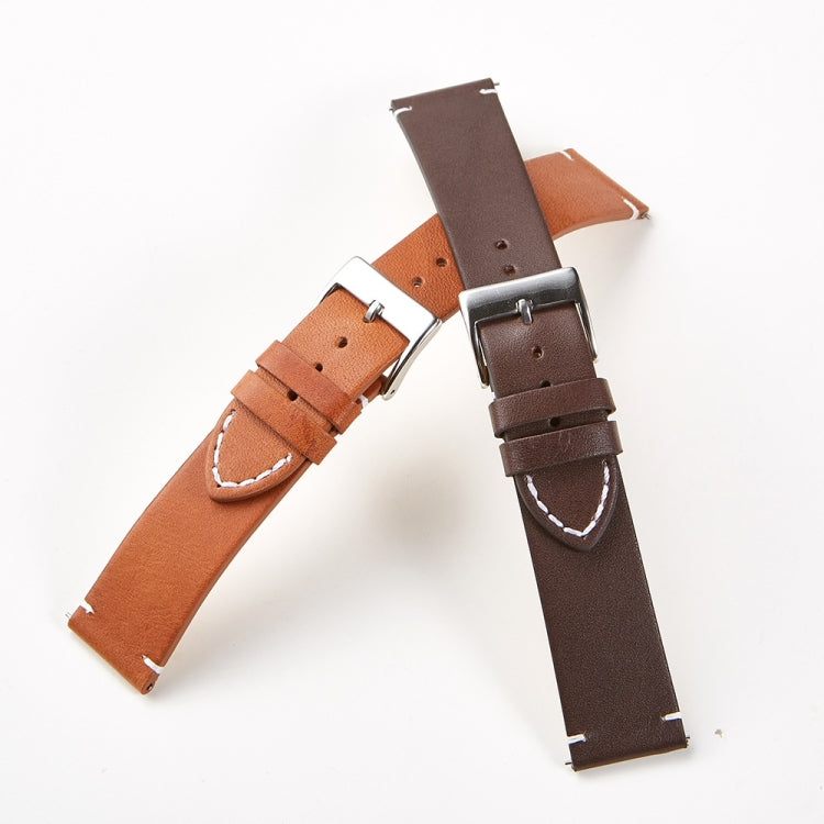 First Layer Retro Cowhide Frosted Bottom Leather Quick Release Ultra-Thin Universal Watch Strap, Size：, 16mm, 18mm, 20mm, 22mm, 24mm