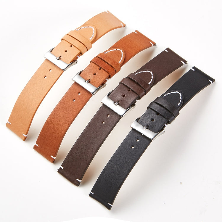 First Layer Retro Cowhide Frosted Bottom Leather Quick Release Ultra-Thin Universal Watch Strap, Size：, 16mm, 18mm, 20mm, 22mm, 24mm