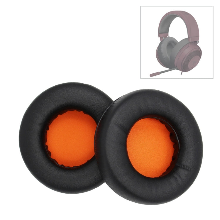 1 Pair Thicken Sponge Headset Set 90mm Earmuffs For Kraken 7.1 V2 Pro, Black, Orange