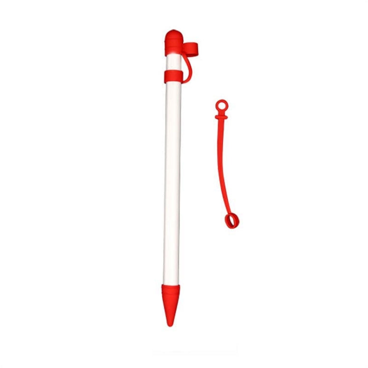 2 PCS 3 In 1 Anti-lost Pen Cap + Anti-lost Conversion Cable + Pen Tip Protective Case Set For Apple Pencil, Yellow, Rose Red, Night Blue, Red