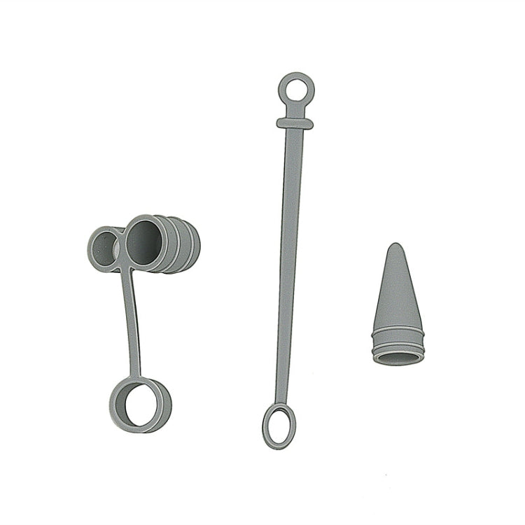 2 PCS 3 In 1 Anti-lost Pen Cap + Anti-lost Conversion Cable + Pen Tip Protective Case Set For Apple Pencil, Yellow, Rose Red, Night Blue, Red