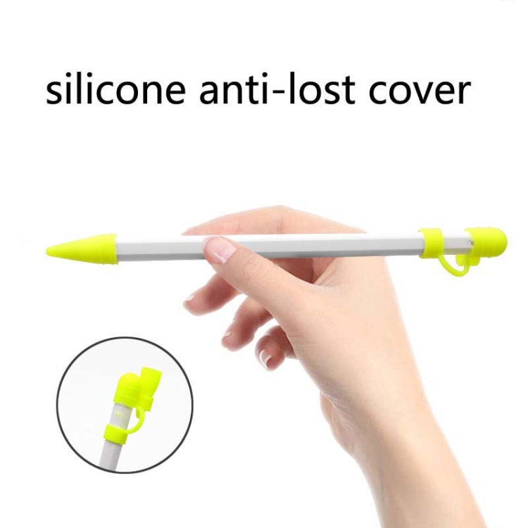 2 PCS 3 In 1 Anti-lost Pen Cap + Anti-lost Conversion Cable + Pen Tip Protective Case Set For Apple Pencil, Yellow, Rose Red, Night Blue, Red