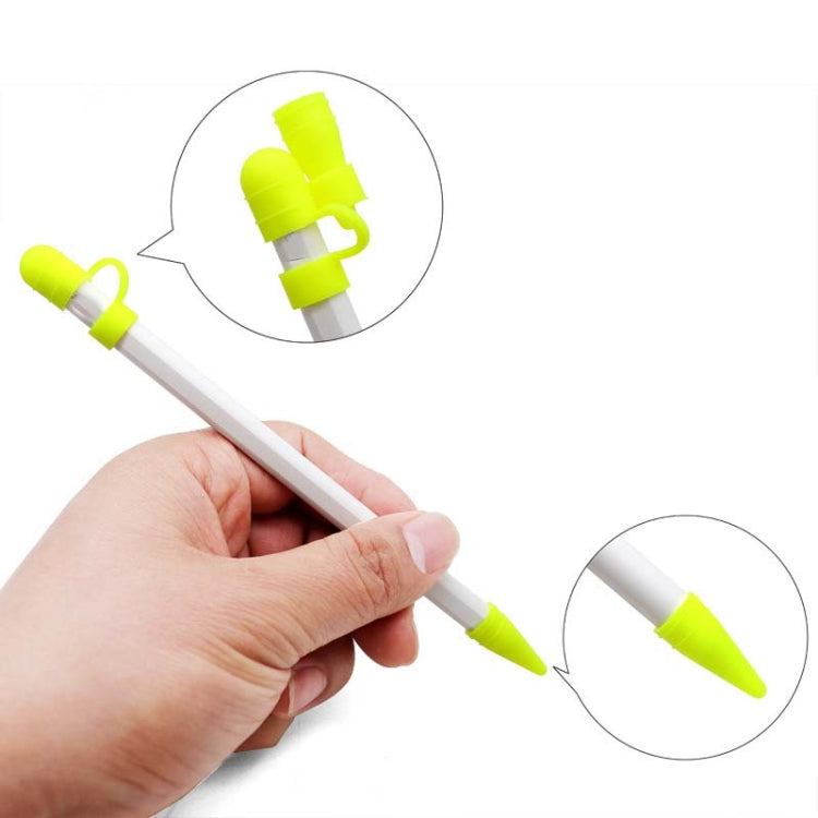 2 PCS 3 In 1 Anti-lost Pen Cap + Anti-lost Conversion Cable + Pen Tip Protective Case Set For Apple Pencil, Yellow, Rose Red, Night Blue, Red