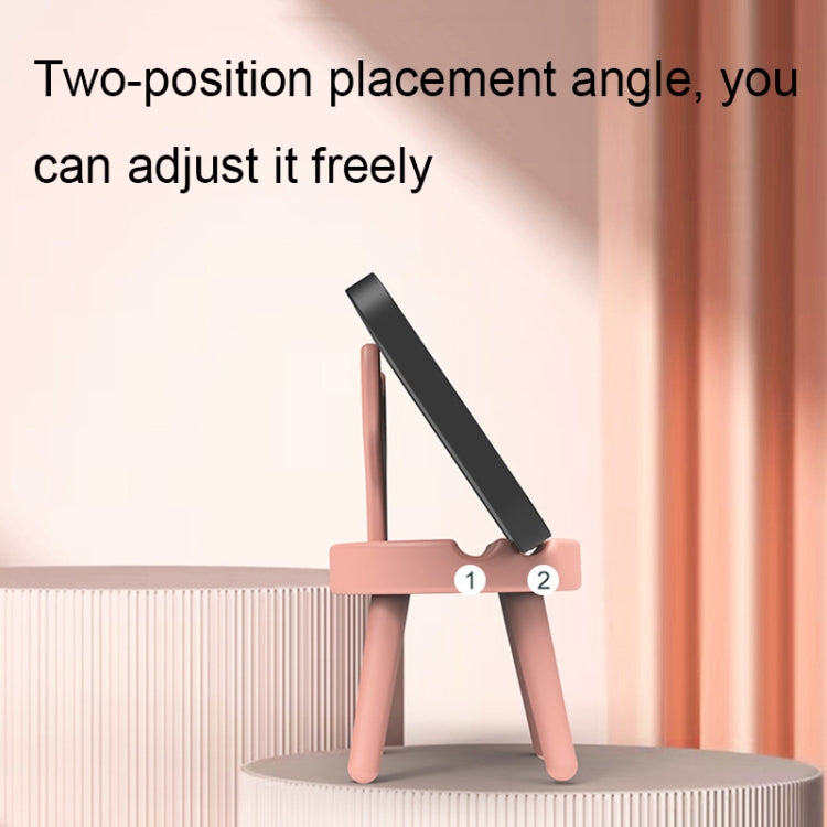 Cartoon Chair Shape Desktop Mobile Phone Holder Cute Mini Universal Phone Rack, Deer(Pink)