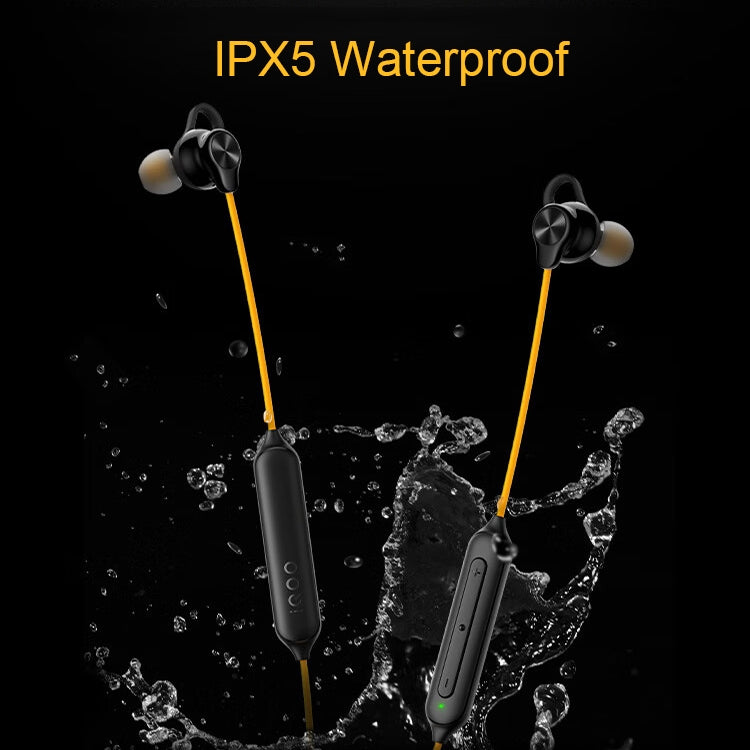 vivo IQOO Stereo Surround Sound Bluetooth Hanging Neck Magnetic Sports Earphones, vivo IQOO(Yellow)