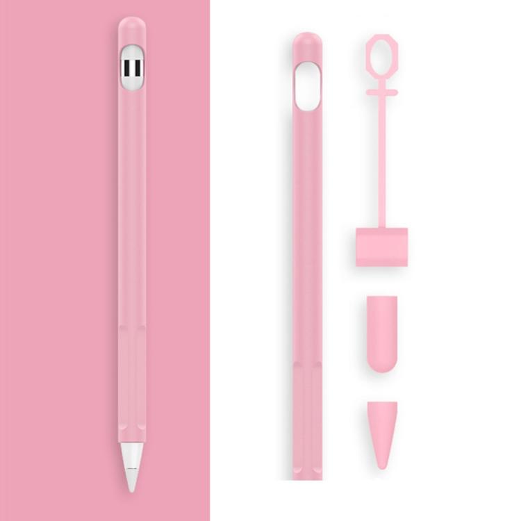 2 Sets 4 In 1 Stylus Silicone Protective Cover + Anti-Lost Rope + Double Pen Nip Cover Set For Apple Pencil 1, Jade White, Ink Black, Mint Green, Fresh Pink, Red, Midnight Blue, Business Gray